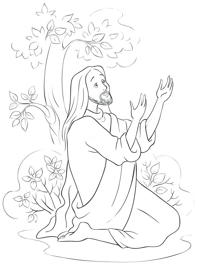 671x900 Jesus Praying Coloring Page Coloring Page Of Jesus Praying