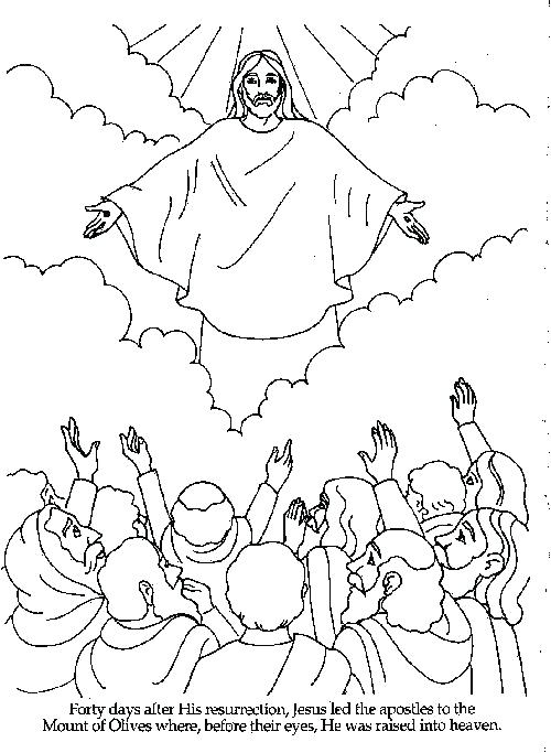 500x683 Jesus Resurrection Coloring Pages Coloring Page Ascended To Heaven