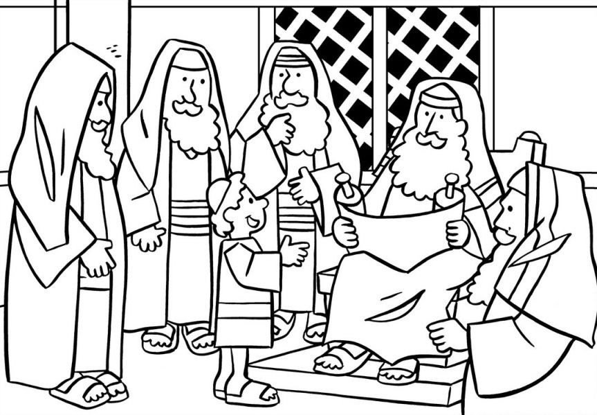 863x599 Jesus In The Temple Coloring Page Teaching