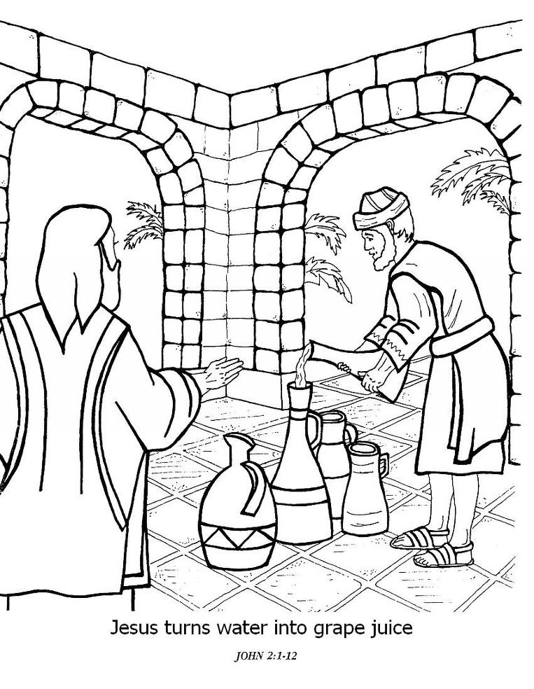 763x984 Jesus Turns Water Into Wine Coloring Page Glamorous Water Into