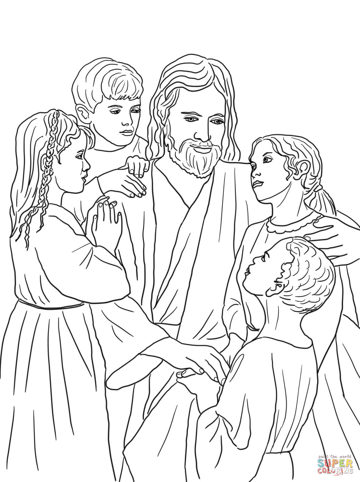 1171x1570 Jesus With Children Coloring Pages Jesus Loves All The Children