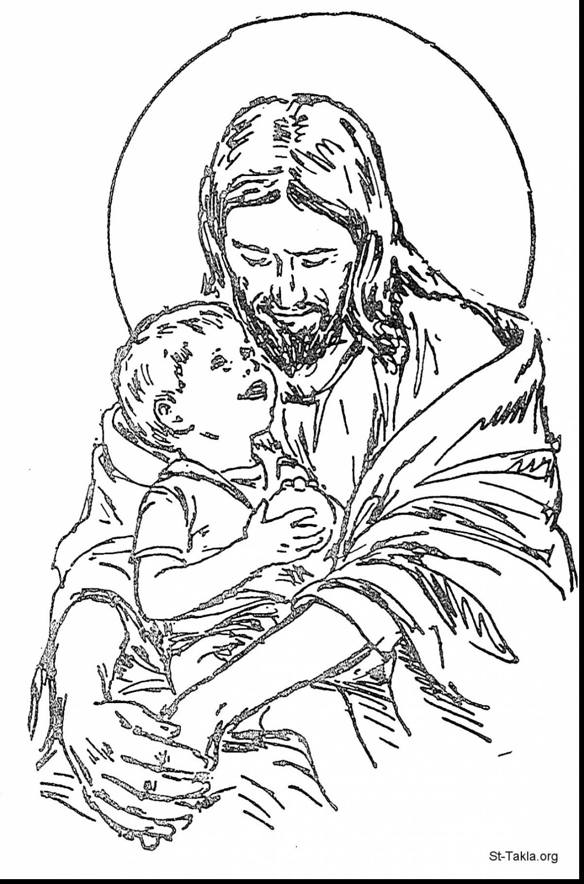 1201x1818 Excellent Jesus With Child Coloring Page With Jesus Coloring Page
