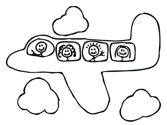 580x435 Printable Airplane Coloring Pages