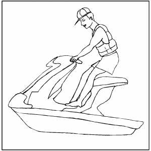 300x300 Skiing Coloring Sheet