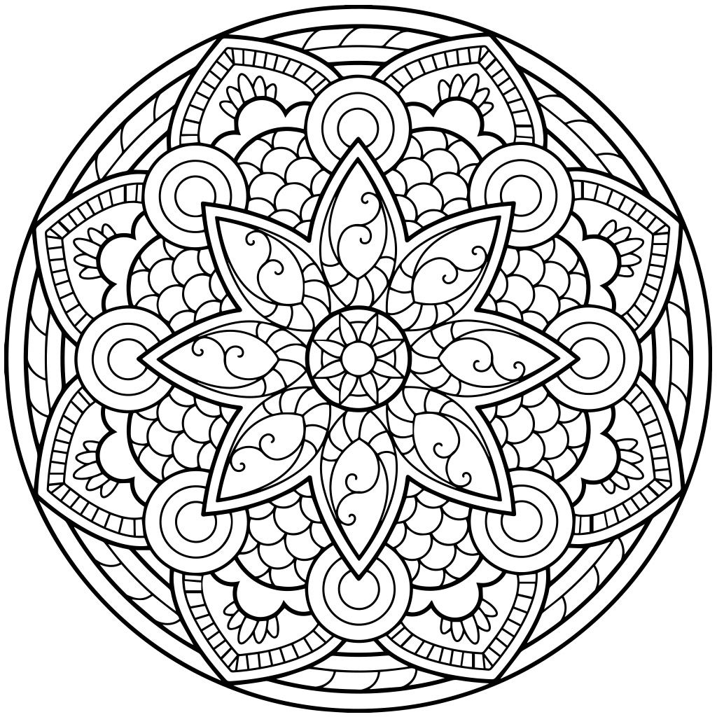 1024x1024 Huge Gift Jewish Mandala Coloring Pages For Ad
