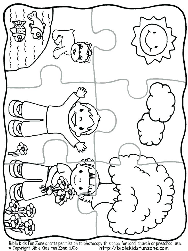 728x970 Puzzle Coloring Pages Bible Coloring Pages For Kids Also Creation
