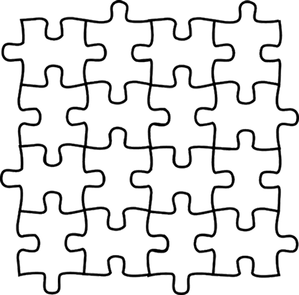 610x601 Puzzle Coloring Pages