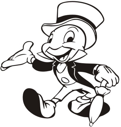 408x426 Disney Jiminy Cricket Coloring Pages