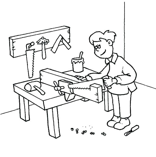 600x606 Job Coloring Pages Jobs Coloring Pages Job Coloring Page Carpenter