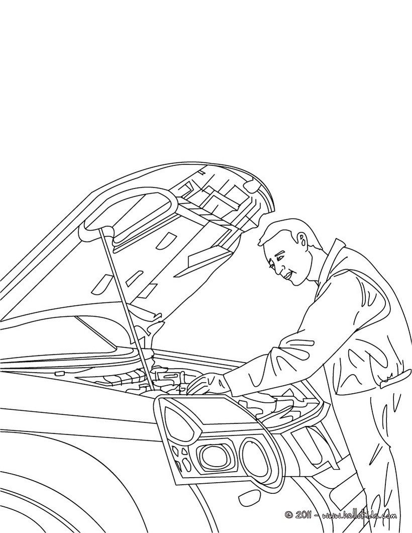 820x1060 Mechanic Job Coloring Page Amazing Way For Kids To Discover Job