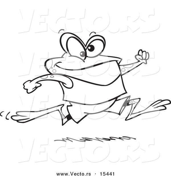 600x620 Vector Of A Cartoon Jogging Frog