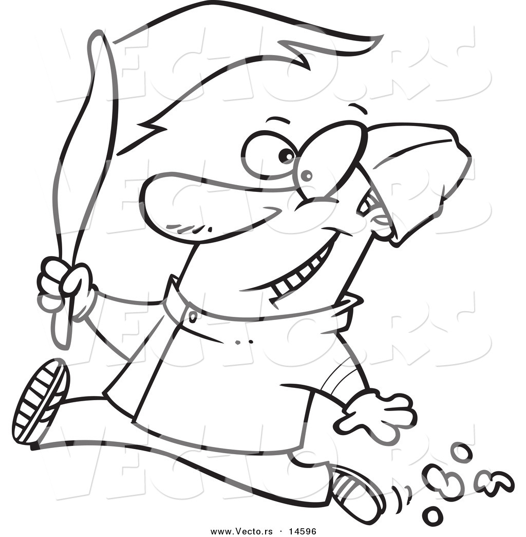 1024x1044 Vector Of A Cartoon Man Jogging With A Torch