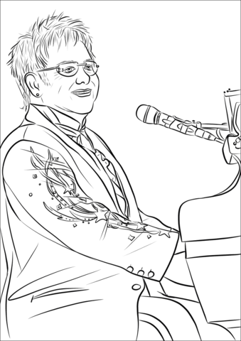 339x480 Elton John Coloring Page
