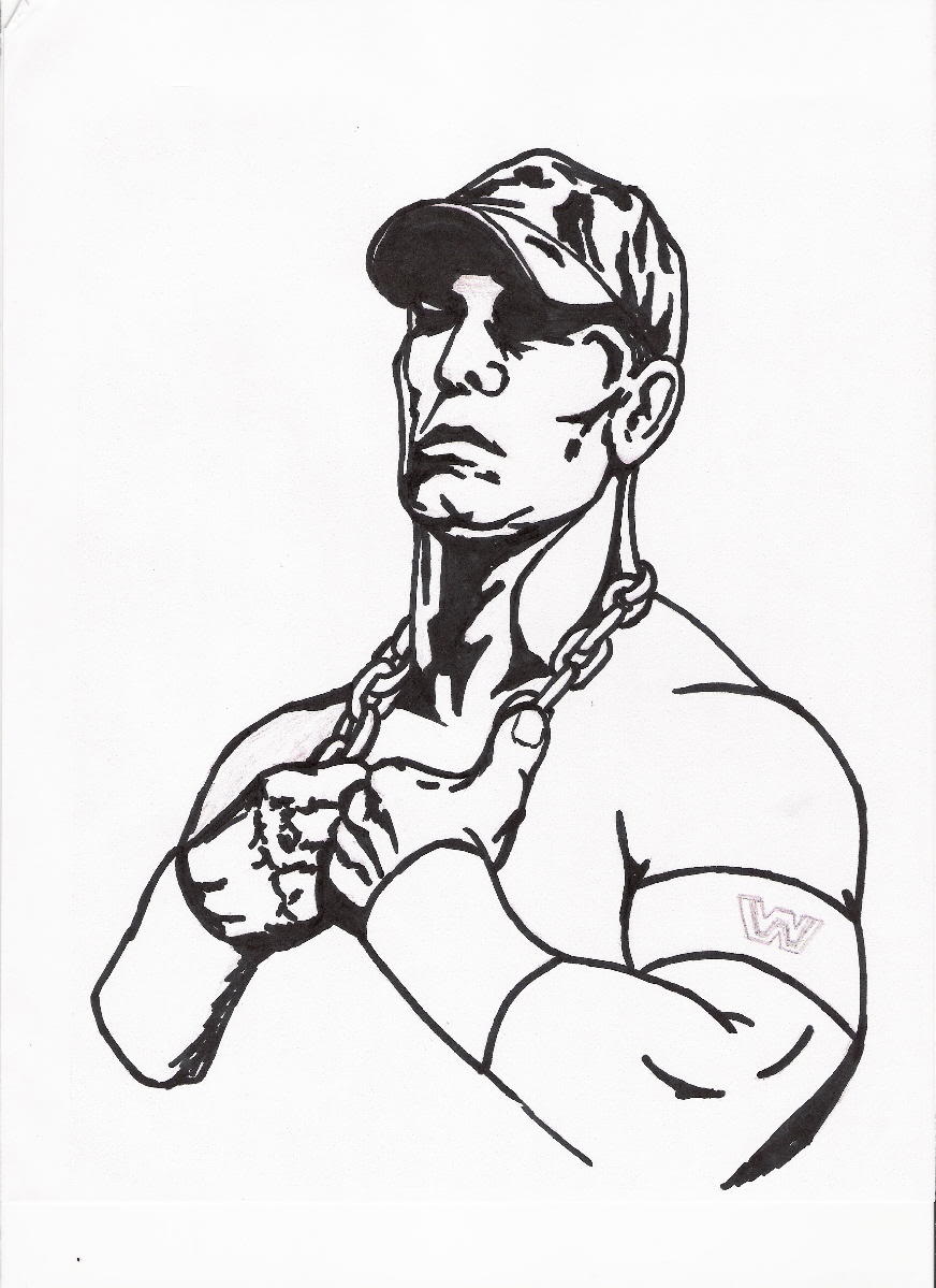 872x1199 Peachy John Cena Coloring Pages To Print Printable Wwe