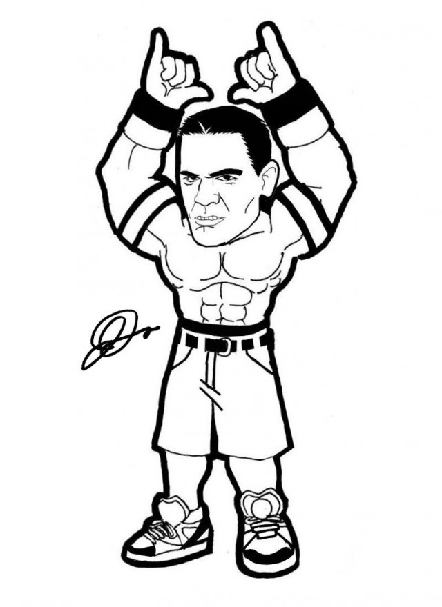 640x880 Wwe John Cena Coloring Pages For Kids
