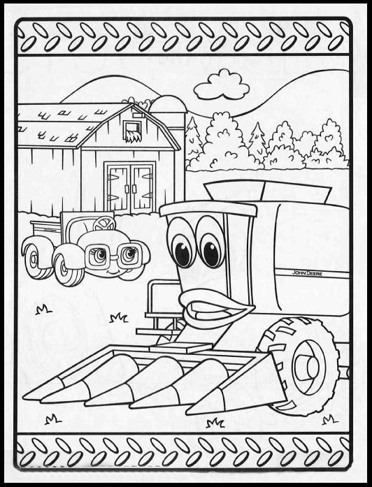 532x697 Tractor Coloring Pages Johnny Tractor And Friends John Deere