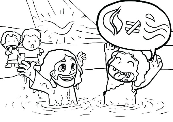 600x424 Jesus Baptism Coloring Page Baptism Coloring Page Photos Baptism
