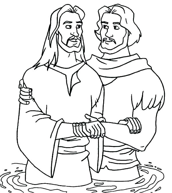 600x670 Jesus Baptism Coloring Pages Coloring Pages Baptism Coloring Page