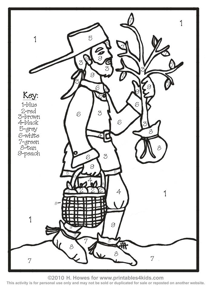 690x969 Johnny Appleseed Coloring Page Free Printable Johnny Appleseed