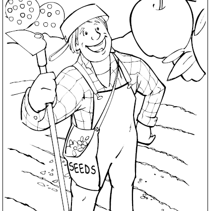 425x425 Free Johnny Appleseed Coloring Pages Education World Coloring