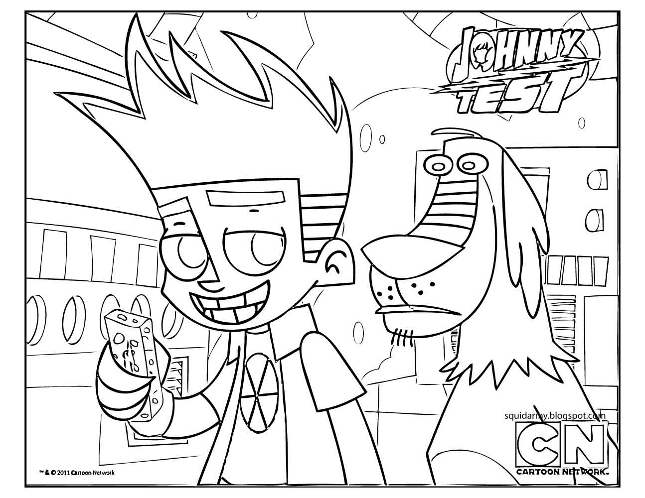 1294x1000 Johnny Test Coloring Pages