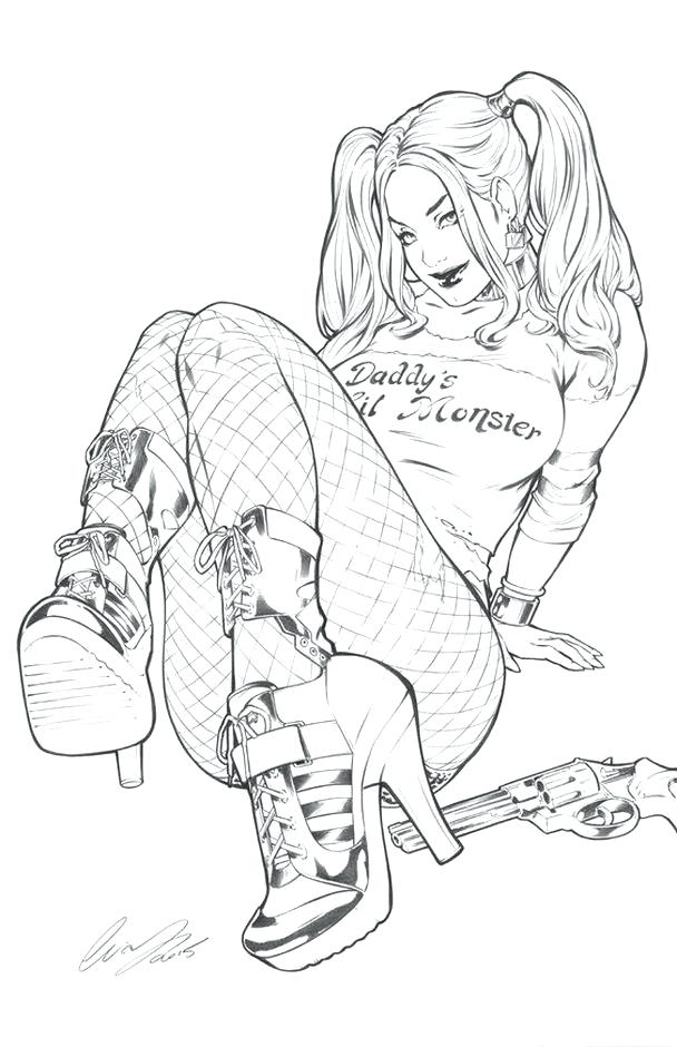 608x940 Joker And Harley Quinn Coloring Pages Suicide Squad Coloring Pages