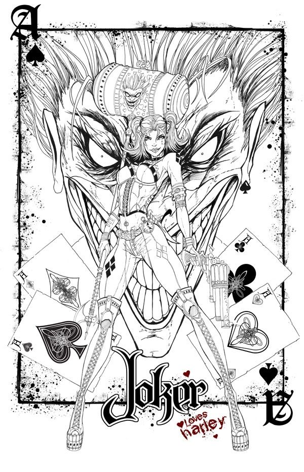 600x932 Stunning Coloring Joker And Harley Quinn Coloring Pages In Harley
