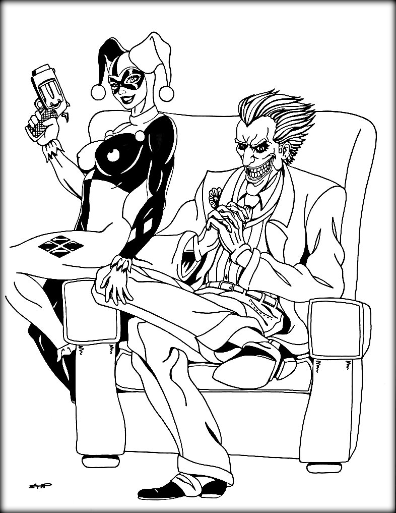 786x1017 Trend Harley Quinn And The Joker Coloring Page