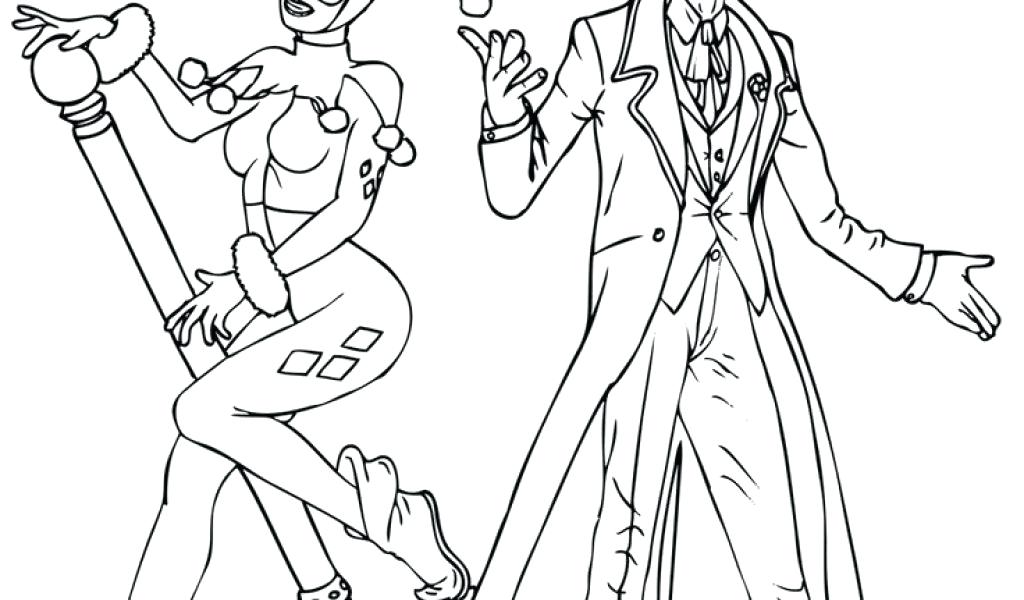 1024x600 Joker And Harley Quinn Coloring Pages Printable To Sweet Print
