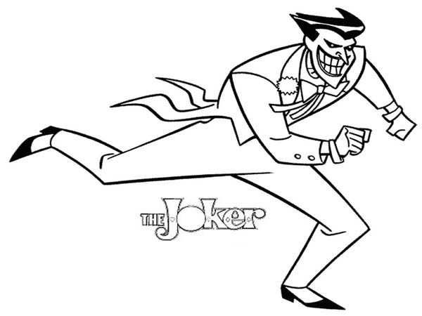 600x450 Joker Running Away Coloring Page