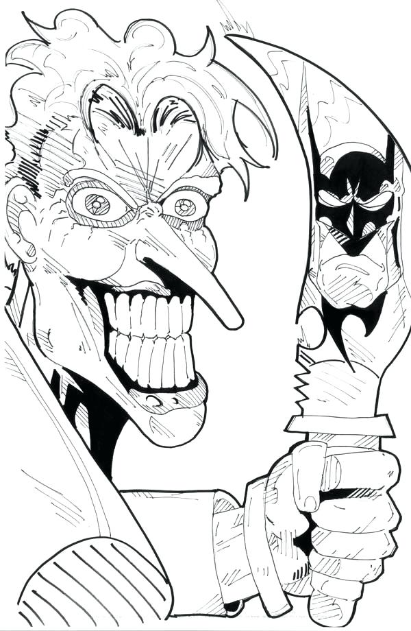 600x920 The Joker Coloring Pages Scary Joker With Knife Coloring Page