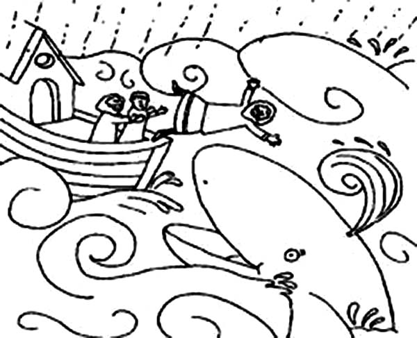 600x487 Jonah And The Whale Illustration Coloring Page
