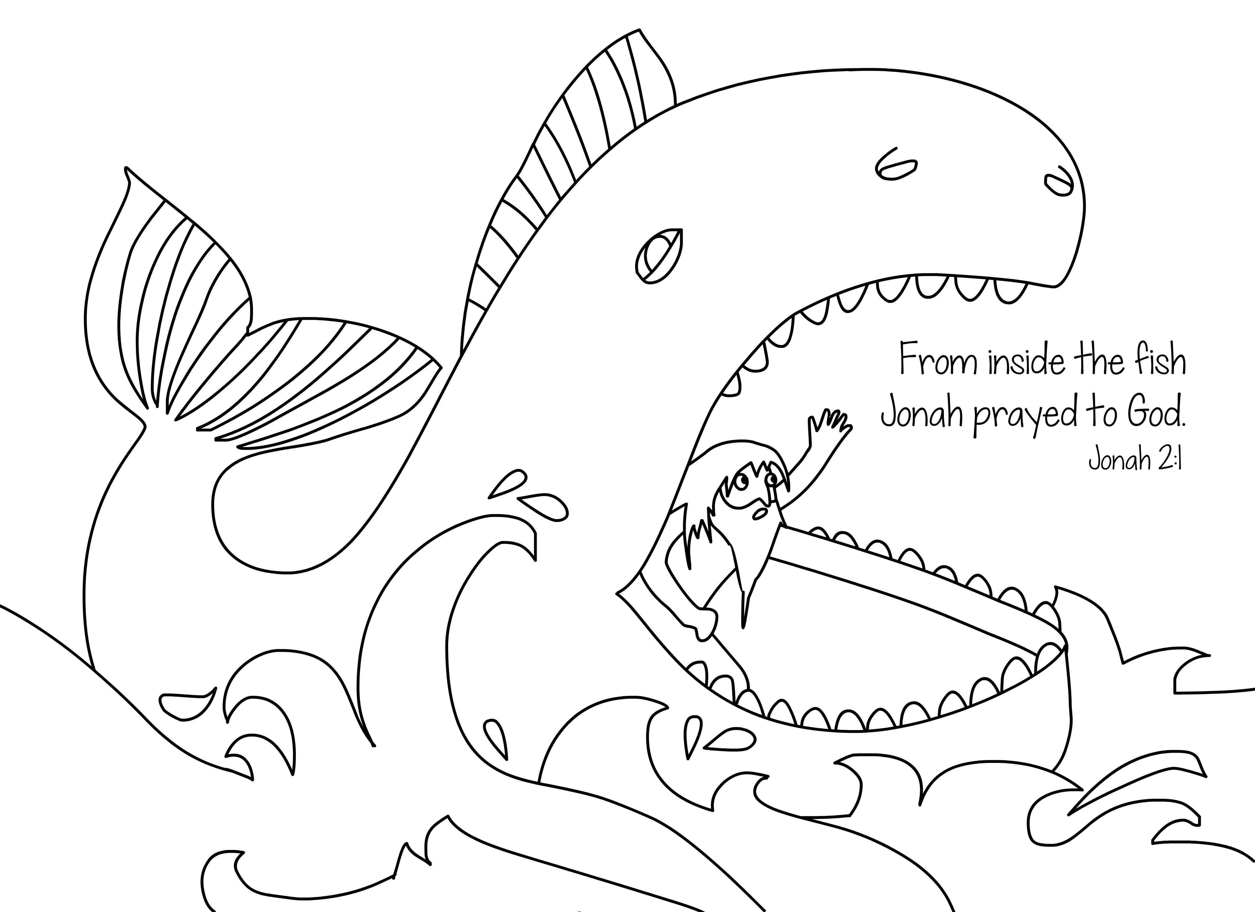 4167x3028 Jonah And The Whale Free Bible Coloring Page From Cullen's Abc