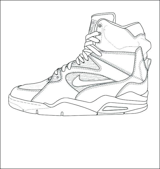 618x652 Shoes Coloring Shoes Coloring Pages Jordan Shoe Outline