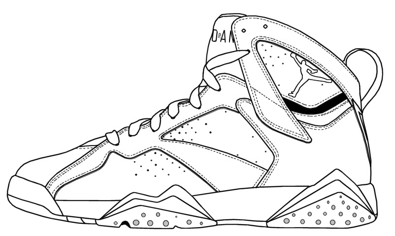 Air Jordan 12 Drawing Sketch Coloring Page