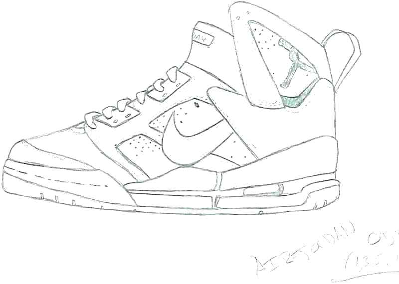 Jordan Sneakers Coloring Pages at GetDrawings | Free download