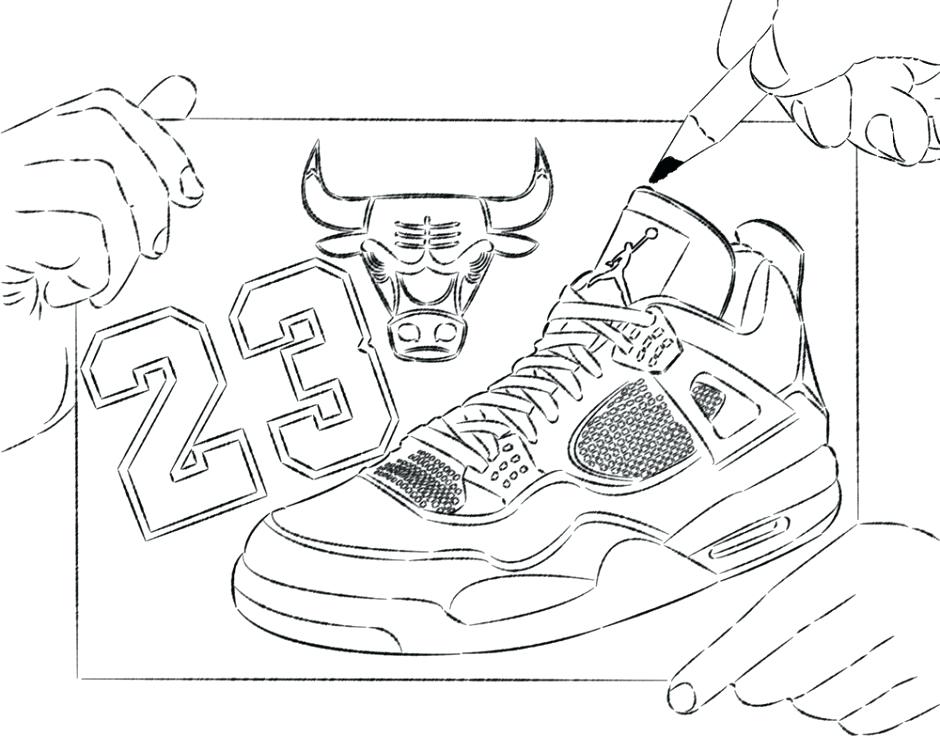 940x752 Jordan Sneaker Coloring Pages Shoe Sheet