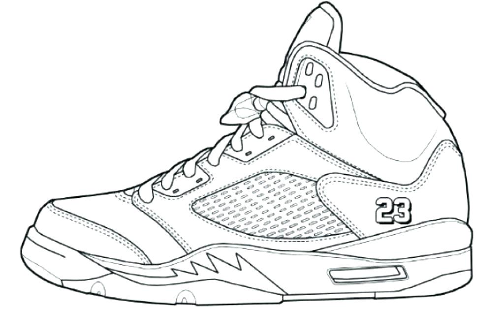Drawing Jordans Shoes Coloring Pages Sketch Coloring Page