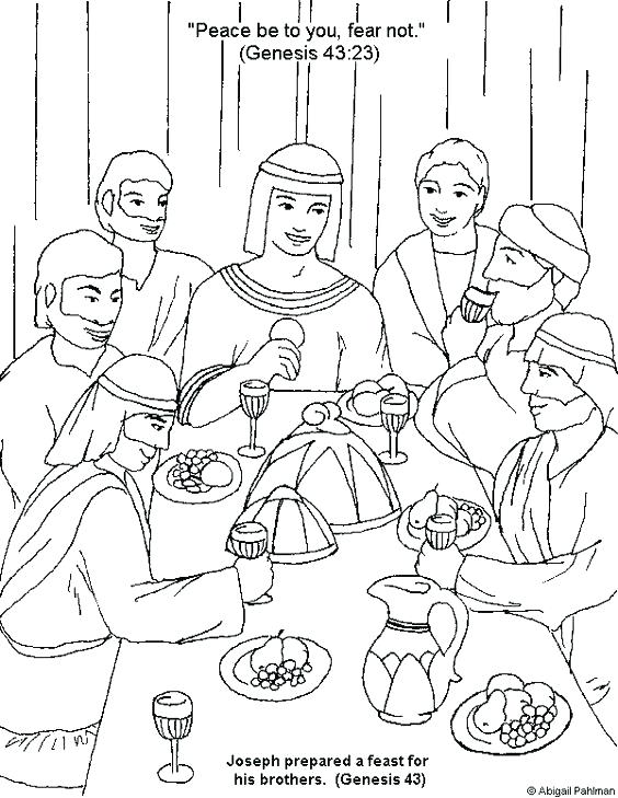 564x729 Joseph Bible Coloring Pages Printable Page Coat Of Colors Story