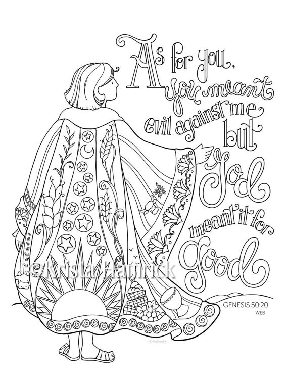 570x760 Joseph's Coat Of Many Colors Coloring Page Bible