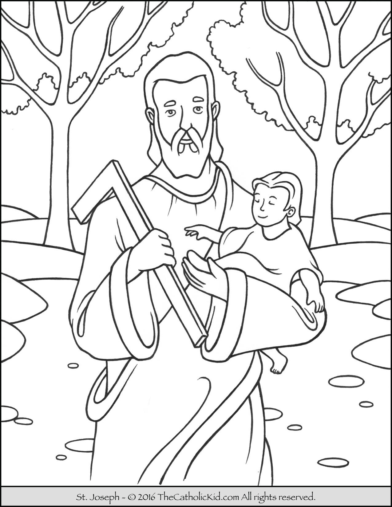 1275x1650 Saint Joseph Coloring Page