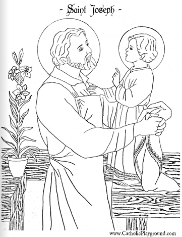 361x469 Saint Joseph Coloring Page March Catholic Playground