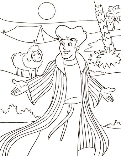 386x500 Joseph And The Coat Of Many Colors Coloring Page Bible