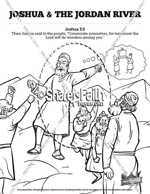 520x673 Joshua Crossing The Jordan River Sunday School Coloring Pages