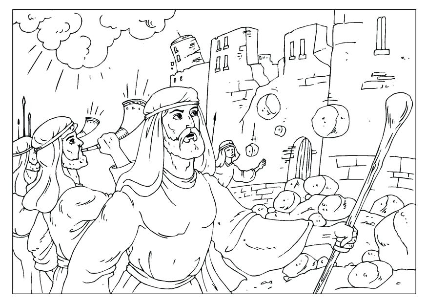 875x620 Joshua Fought Battle Of Jericho Coloring Page Joshua