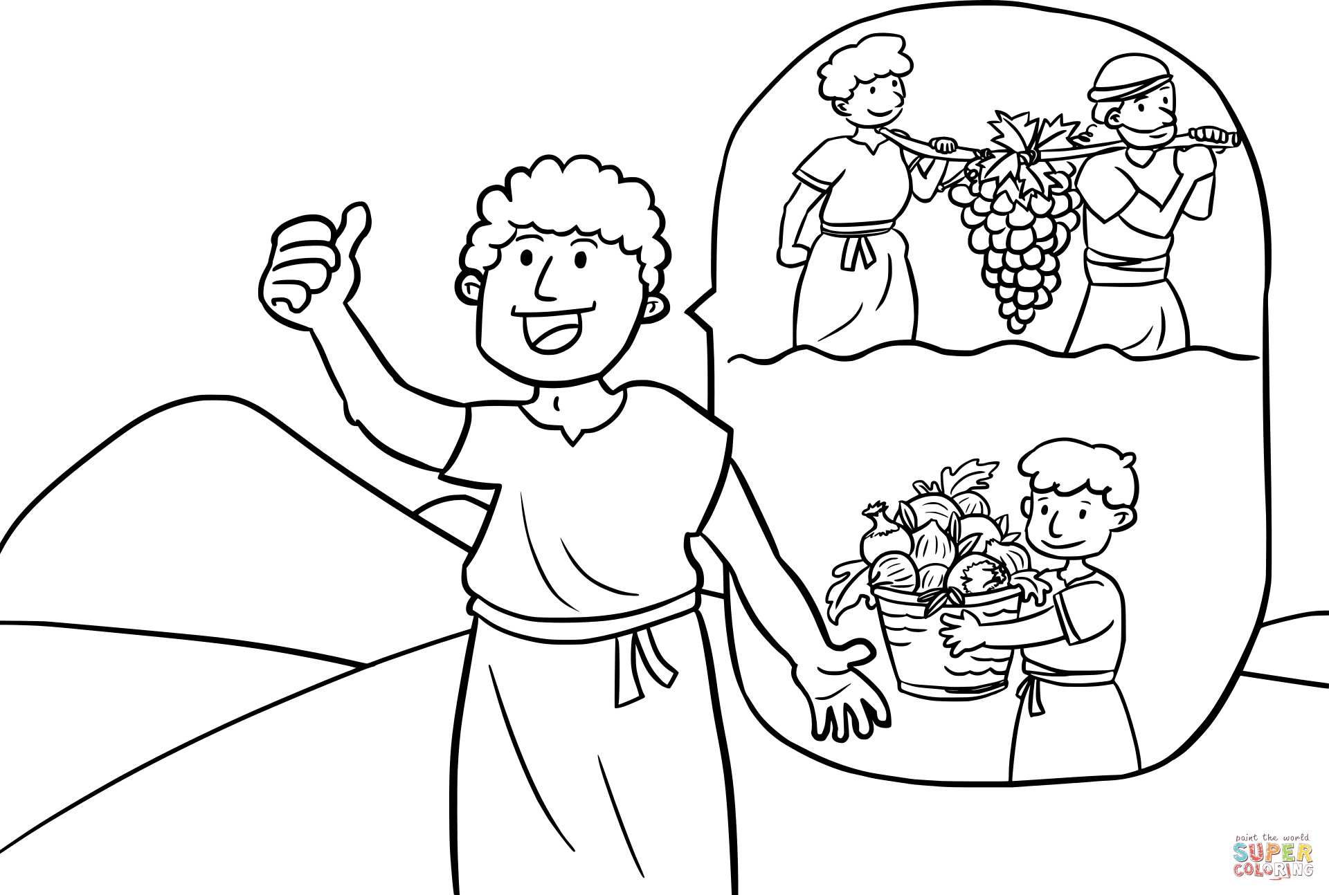 1920x1294 Coloring Pages For Joshua And Caleb The Grapes Of Canaan Page Free