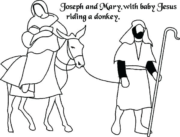 600x457 Mary And Joseph Travel Bethlehem Coloring Pages And Travel