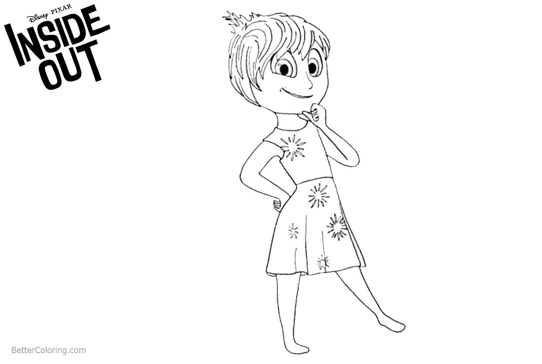1100x740 Inside Out Coloring Pages Joy Line Drawing