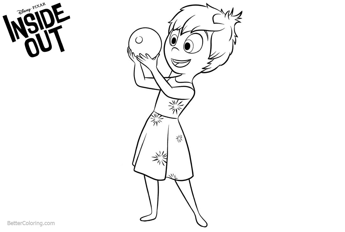 1100x740 Inside Out Coloring Pages Joy With A Ball