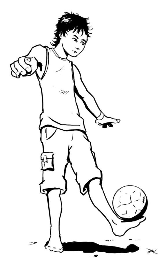580x900 Juggling The Ball Soccer Coloring Pages